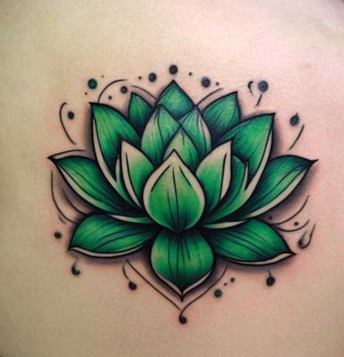 flor de loto VERDE tatuaje 