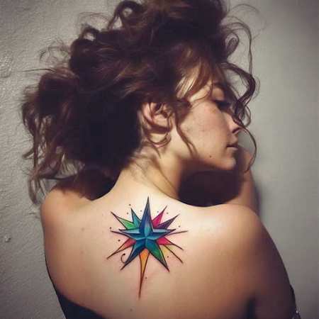 Tatuajes de estrellas en el hombro