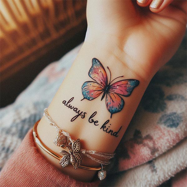 tatuaje mariposa en la muñeca