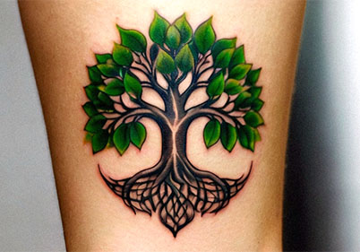 tatuaje arbol de la vida verde