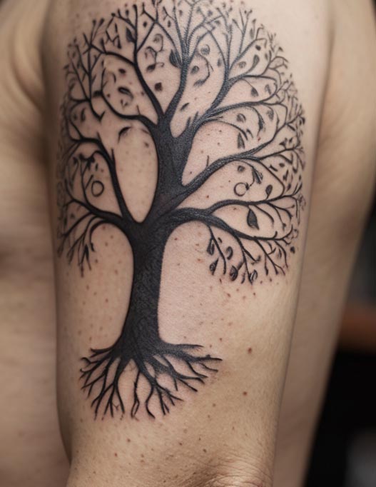 tatuaje en el brazo arbol de la vida