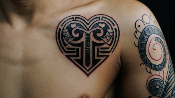 tatuaje corazon tribal