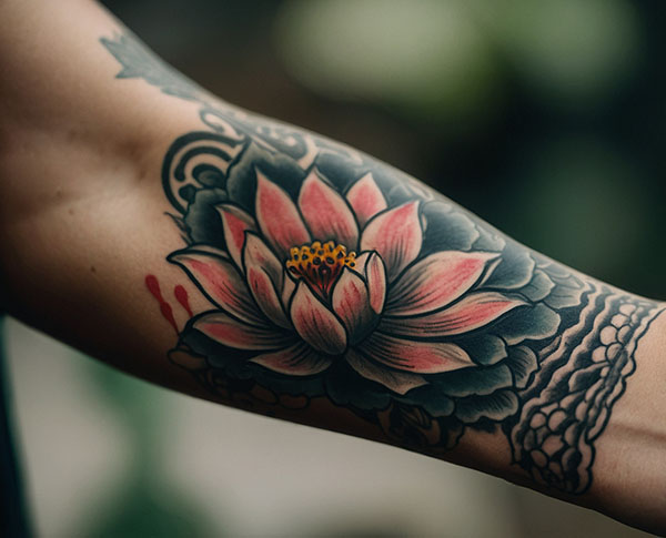 tatuaje la flor de loto antebrazo